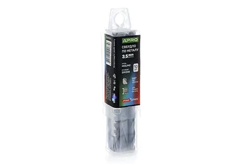 Свердло по металу HSS/M2 (6542) Ø3,5мм (тубус, кратно 10шт) PRO APRO