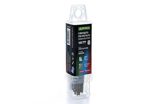 Свердло по металу кобальтове HSS-Co/M35 Ø1.5мм (тубус, кратно 10шт) PRO APRO