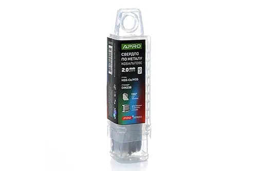 Свердло по металу кобальтове HSS-Co/M35 Ø2.0мм (тубус, кратно 10шт) PRO APRO