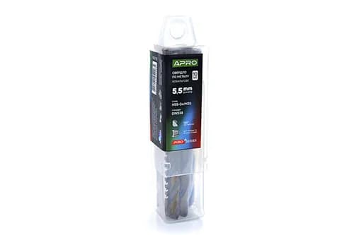 Свердло по металу кобальтове HSS-Co/M35 Ø5.5мм (тубус, кратно 10шт) PRO APRO