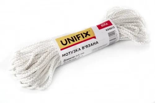 Мотузка в'язана 3мм, 15м біла UNIFIX - зображення 1