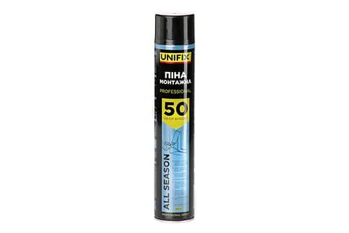 Піна монтажна професійна Всесезонна 50л 750мл UNIFIX - зображення 1