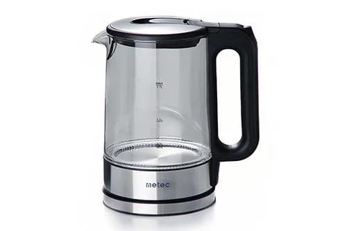 Електрочайник EK-02GB 1.7л, 1850-2200Вт, корпус скло, чорний Metec
