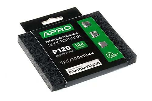 Губка шліфувальна двостороння Р120 125х100х12мм APRO - зображення 1