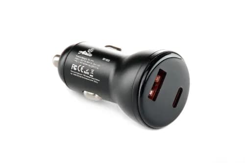 Автомобільний зарядний пристрій USB/Tipe-C (12/24V - 5V 3A) чорний 12 Atelie - зображення 1