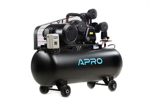 Компресор трьохциліндровий пасовий OFBD-200X 8Бар 7.5кВт 1050л/хв 200л 380В (2 крана) + Олива 1л APRO