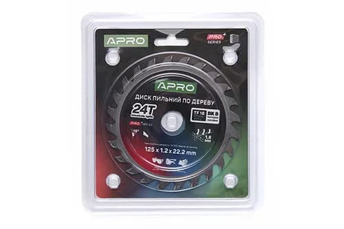 Диск пильний по дереву 125х22.2мм 24Т APRO PRO