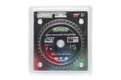 Диск пильний по дереву 125х22.2мм 40Т APRO PRO