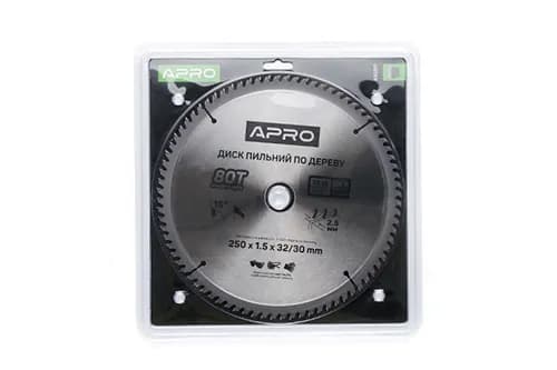 Диск пильний по дереву 250х32(30)х80Т APRO