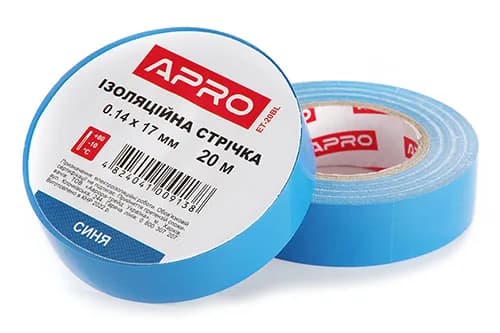 Ізоляційна стрiчка синя 0.14х17мм 20м (пачка, кратно 10шт) APRO - зображення 1