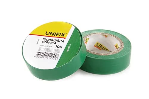 Ізоляційна стрiчка зелена 0.17х18мм 10м (пачка, кратно 10шт) UNIFIX - зображення 1