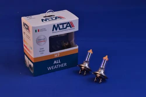 Лампа автомобільна H7 12V 55W PX26D ALL WEATHER (2шт) (ближня/дальня, протитуманна) MTA