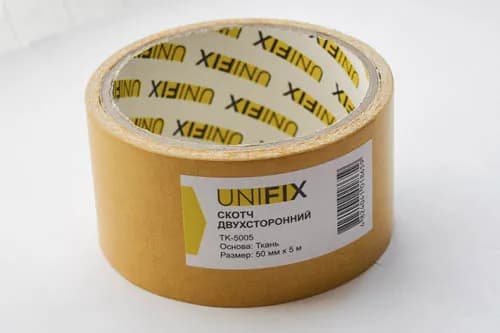 Стрічка клейка двостороння на тканинній основі 50мм*5м UNIFIX