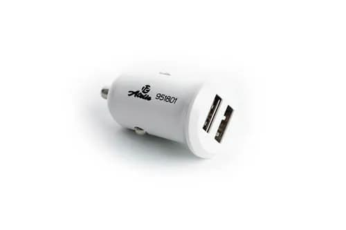 Автомобільний зарядний пристрій 2 USB (12/24V - 5V 2,1A) білий КОМПАКТ 12 Atelie - зображення 1