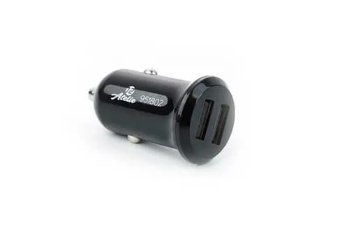Автомобільний зарядний пристрій 2 USB (12/24V - 5V 2,1A) чорний КОМПАКТ 12 Atelie