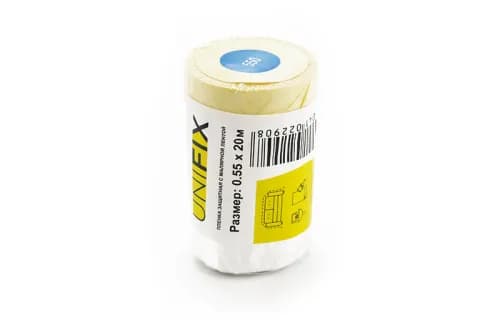 Плівка захисна з малярною стрічкою 550мм*20м UNIFIX - зображення 1