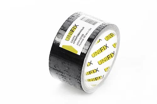 Стрічка клейка армована чорна 50мм*10м UNIFIX