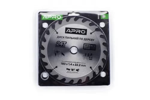 Диск пиловий до дерева 180х22,2х24T APRO