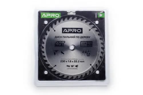 Диск пиловий до дерева 230х22,2х40T APRO