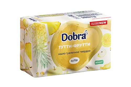 Мило туалетне тверде косметичне 4*70г екопак Dobra Тутті фрутті
