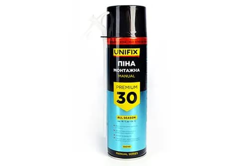 Піна монтажна ручна всесезонна Premium 30л 500 мл UNIFIX - зображення 1