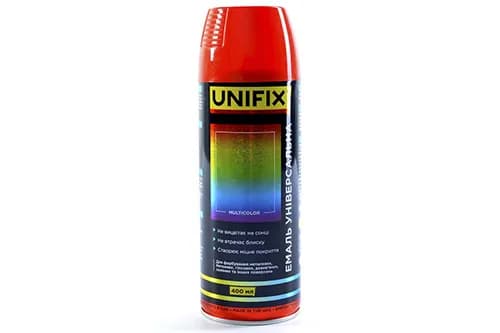 Емаль універсальна акрилова преміум RAL3020 червоний глянець 400мл UNIFIX - зображення 1