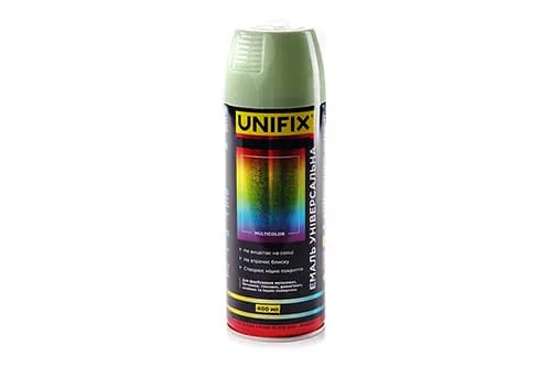 Емаль універсальна акрилова преміум RAL 6021 Зелений блідий гл. 400мл UNIFIX