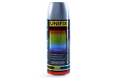 Емаль універсальна акрилова преміум срібло глянець 400мл UNIFIX