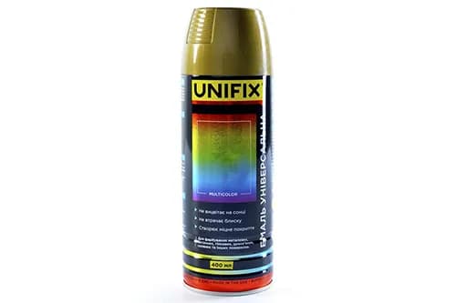 Емаль універсальна акрилова преміум золото глянець 400мл UNIFIX