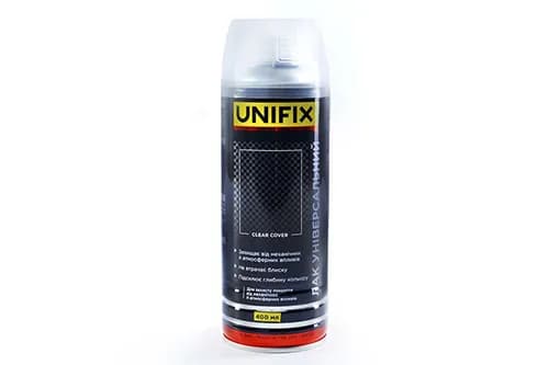Лак універсальний акриловий прозорий мат преміум 400мл UNIFIX