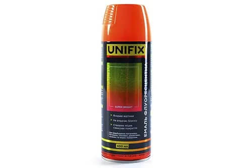 Емаль флуоресцентна акрилова помаранчевий преміум 400мл UNIFIX