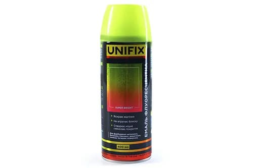 Емаль флуоресцентна акрилова жовтий преміум 400мл UNIFIX