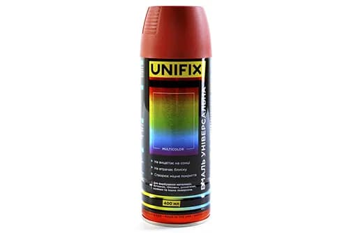 Емаль універсальна акрилова преміум RAL3011 вишневий глянець 400мл UNIFIX - зображення 1
