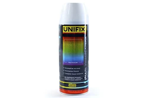 Емаль універсальна акрилова преміум RAL9003 білий глянець 400мл UNIFIX