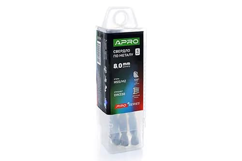 Свердло по металу HSS/M2 (6542) Ø8,0мм (тубус, кратно 5шт) PRO APRO - зображення 1