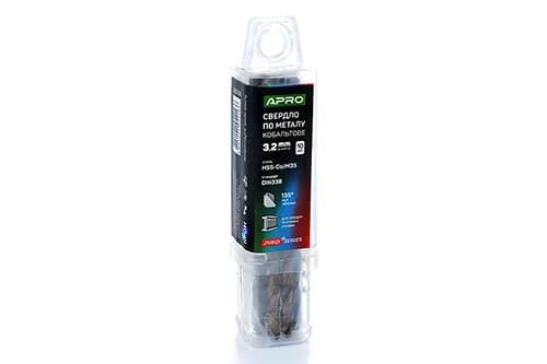 Свердло по металу кобальтове HSS-Co/M35 Ø3.2мм (тубус, кратно 10шт) PRO APRO - зображення 1