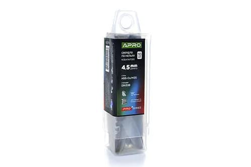 Свердло по металу кобальтове HSS-Co/M35 Ø4.5мм (тубус, кратно 10шт) PRO APRO