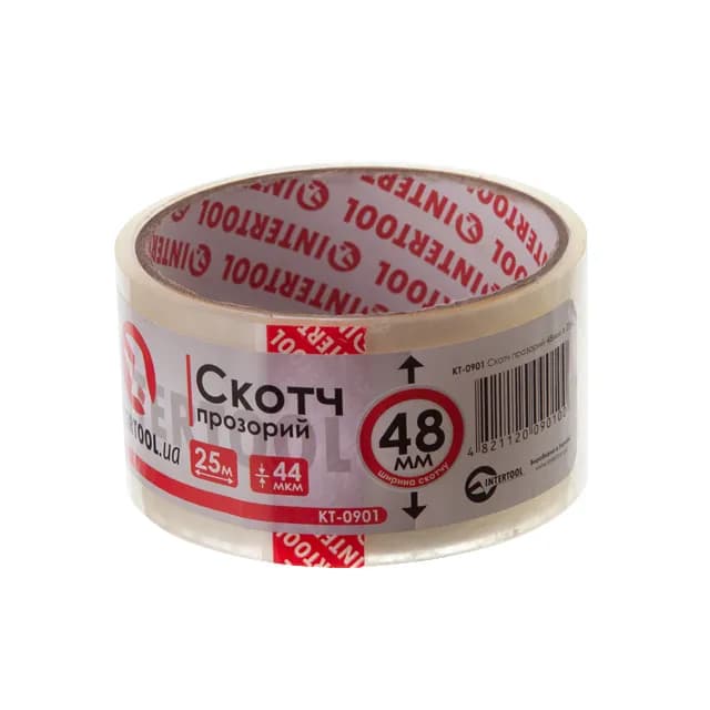 Скотч прозорий, 25 м × 48 мм, 44 мкм - зображення 1