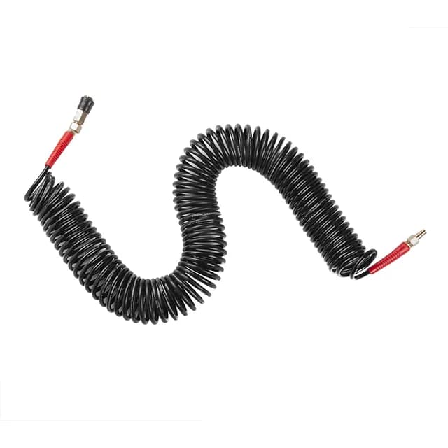 Шланг BLACK M-Flex 5,5×8 мм, 20 м, спіральний поліуретановий, з поворотним шарніром, латунними швидкороз'ємними з'єднаннями, STORM - зображення 1