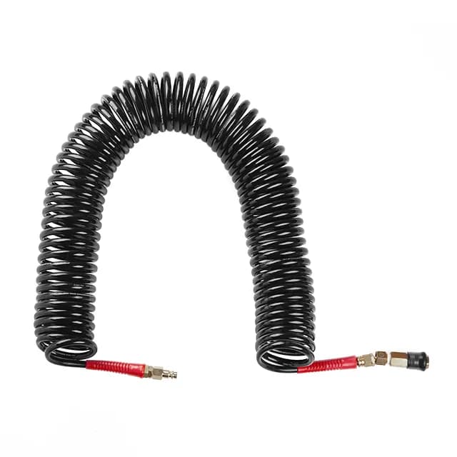 Шланг BLACK M-Flex 6,5×10 мм, 15 м, спіральний поліуретановий, з поворотним шарніром, латунними швидкороз'ємними з'єднаннями, STORM