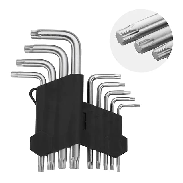 Набір ключів Г-подібних TORX, 9 шт., Т10-Т50, Cr-V - зображення 1