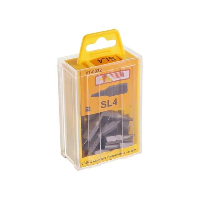 Комплект насадок до викруток SL4, 1/4", 25 мм, уп. 25 шт. - зображення 1