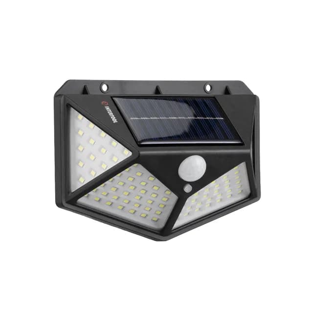 Світильник акумуляторний настінний 100 SMD, вуличний, сонячна панель, датчик руху - зображення 1