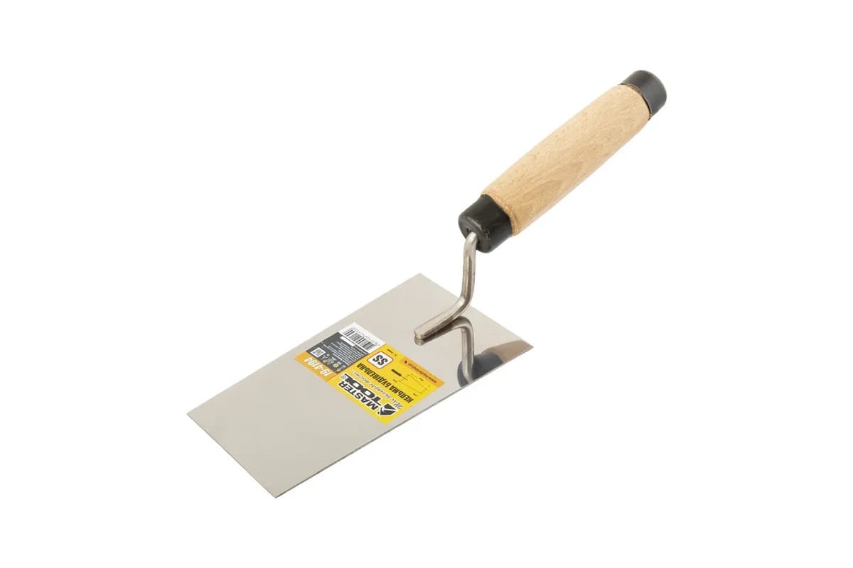 Кельма оздоблювальника MASTERTOOL КОУ14 ударна 140x60/80 мм, нержавіюча сталь, дерев’яна ручка 19-4194 - зображення 1