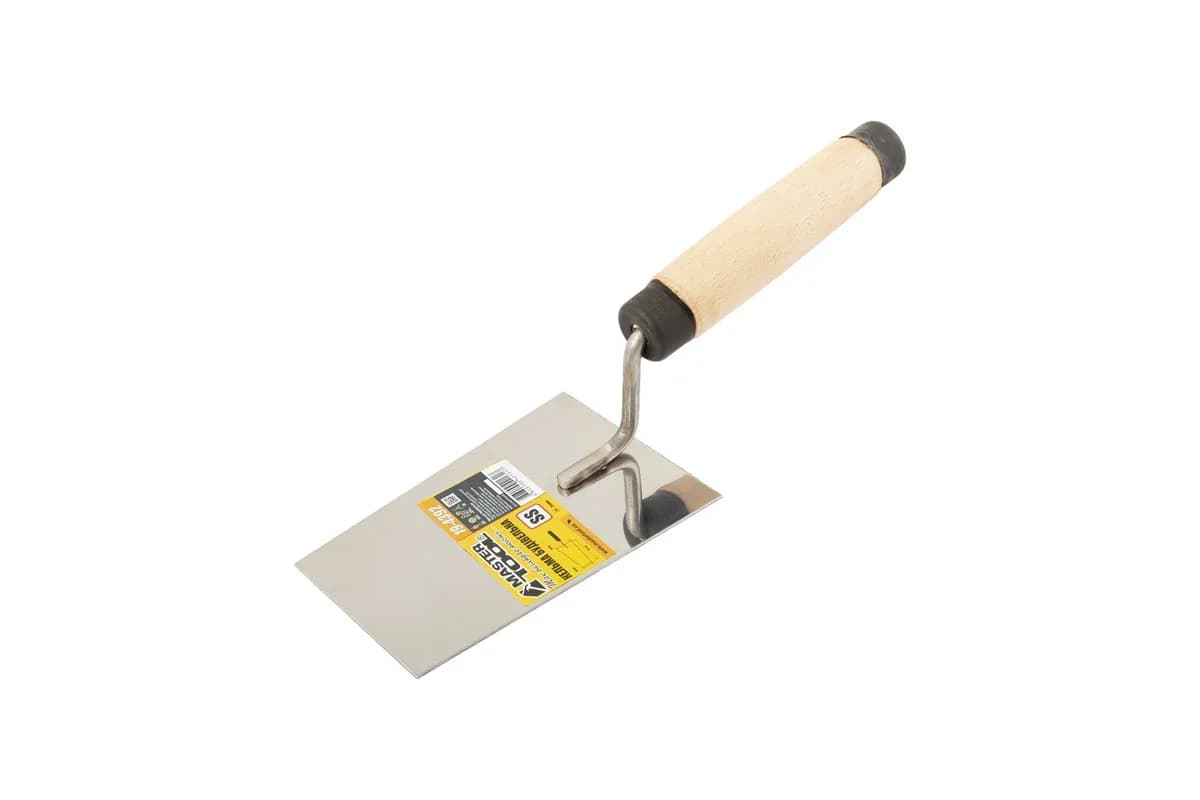Кельма оздоблювальника MASTERTOOL КОУ12 ударна 120x60/80 мм, нержавіюча сталь, дерев’яна ручка 19-4392 - зображення 1