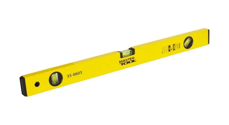 Рівень будівельний магнітний MASTERTOOL 60 см, 3 капсули, точність 0,5 мм/м (0,03°) 35-0603 - зображення 1