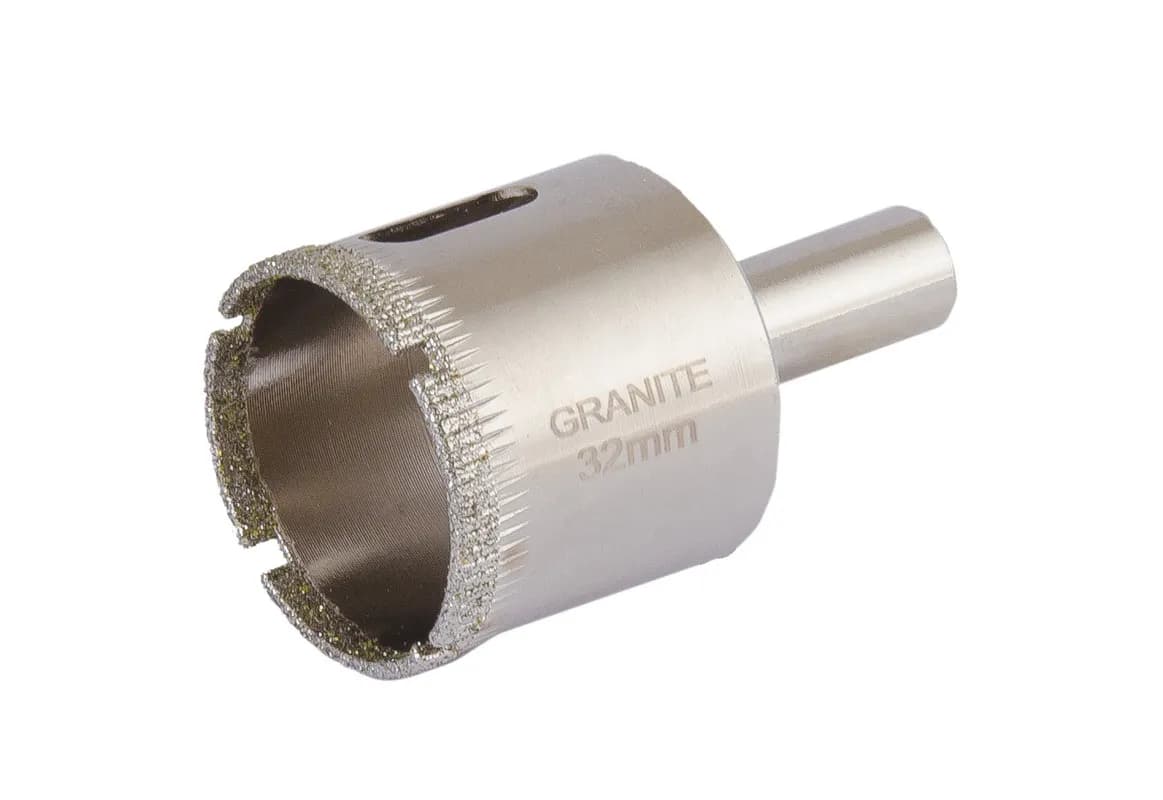 Свердло для скла та кераміки GRANITE трубчасте з алмазним напиленням 32 мм 2-01-232