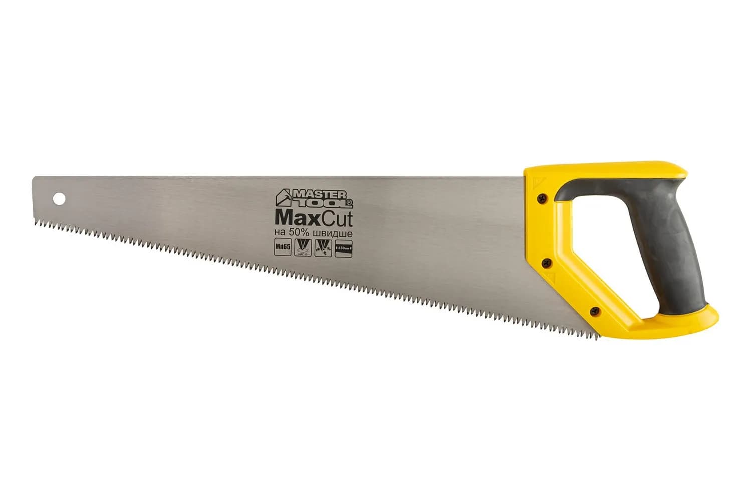 Ножівка столярна MASTERTOOL 7TPI MAX CUT 450 мм загартований зуб 3-D заточування поліроване 14-2045