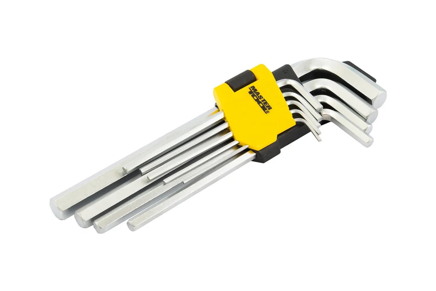 Ключі шестигранні MASTERTOOL Long Arm CrV 1,5-10 мм 74-172 мм набір 9 шт 75-0956