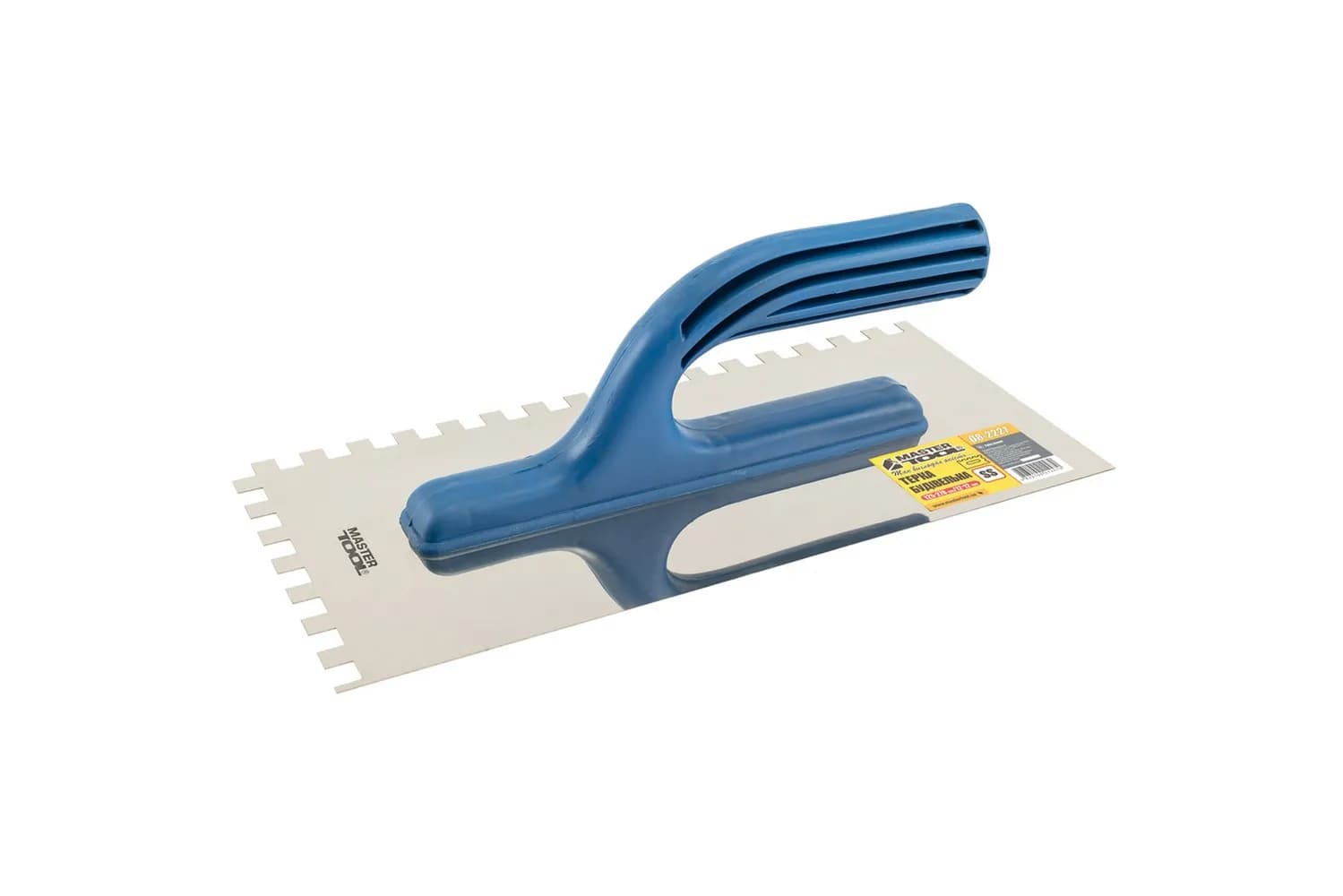 Терка нержавіюча з пластиковою ручкою зубчаста MASTERTOOL 125×270 мм зуб 8×8 мм 08-2827 - зображення 1